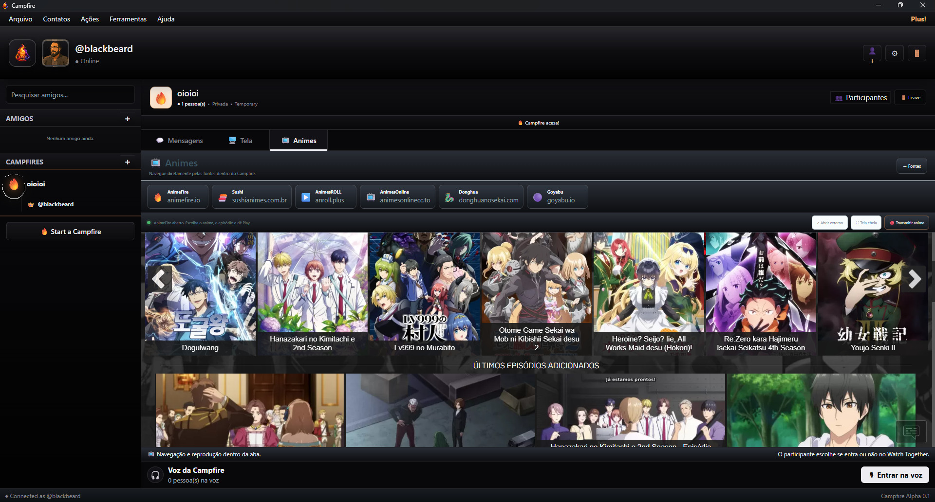 Área de Animes do Campfire
